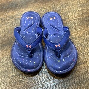 Under Armour Kids' Speckled Navy Flip Flops 3